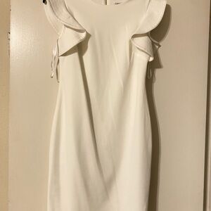 Calvin Klein White Ruffle Mini Dress